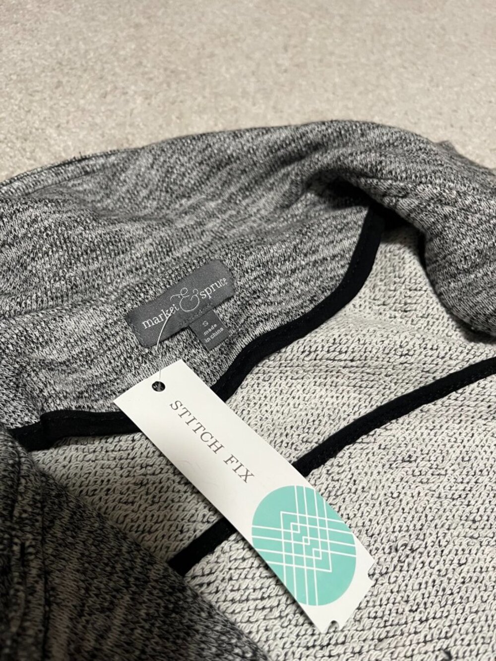 Market & Spruce Elissa French Terry Moto Jacket — Light Grey, Size S (New With T